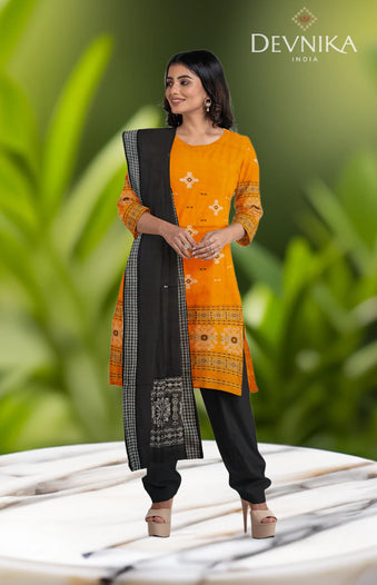 Yellow Bomkai Dress Set