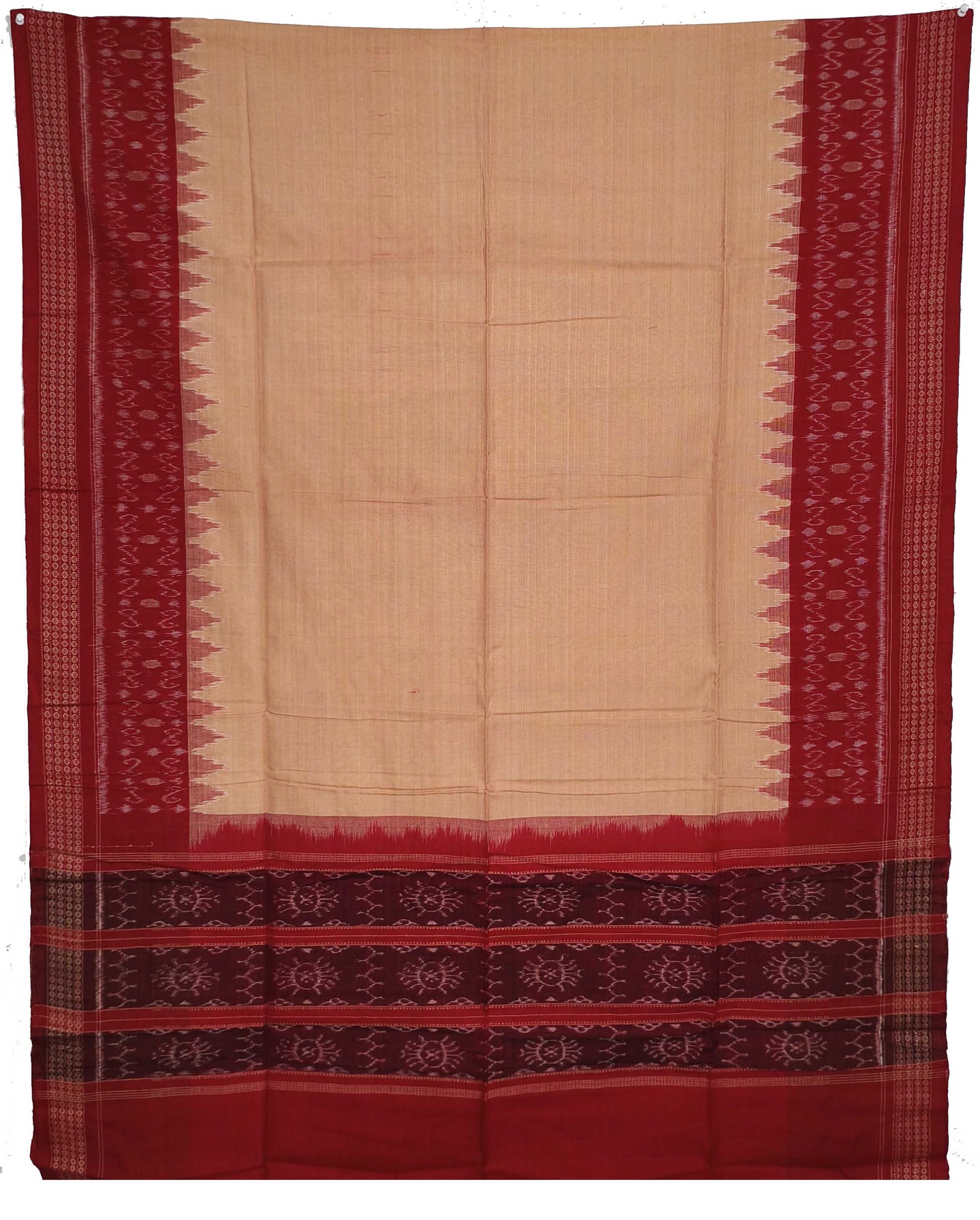 Red Top With Peach Pant & Chunri Body Bandha Dress Set