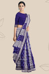 Violet Blue Teracota Bandha Silk Saree | Odisha Handloom GI Tagged | Devnika