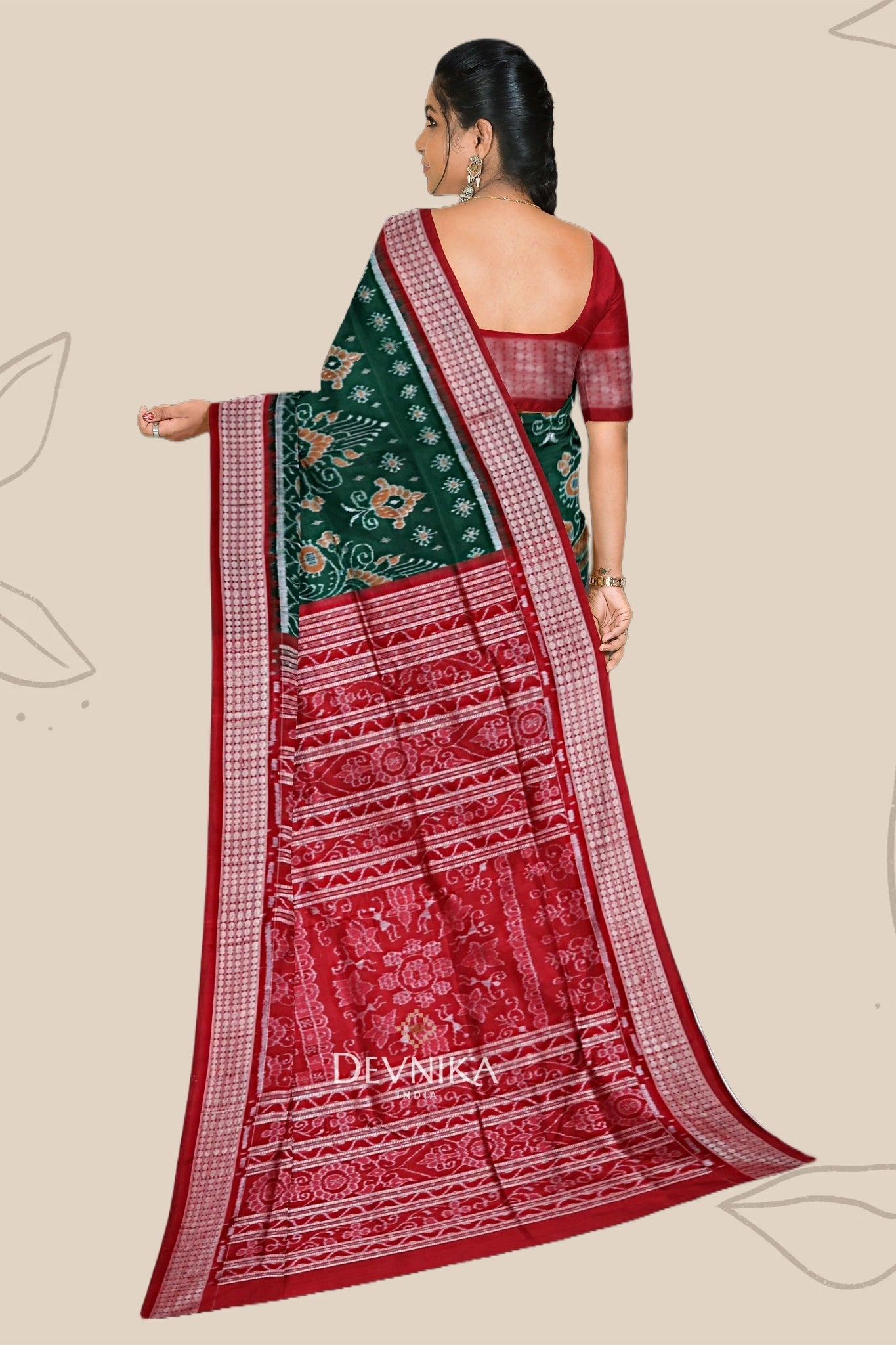 Forest Green Traditional Body Bandha Saree