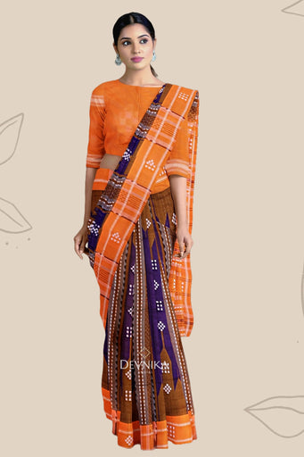 Blue Taj Mahal Border Pata Bapta Saree