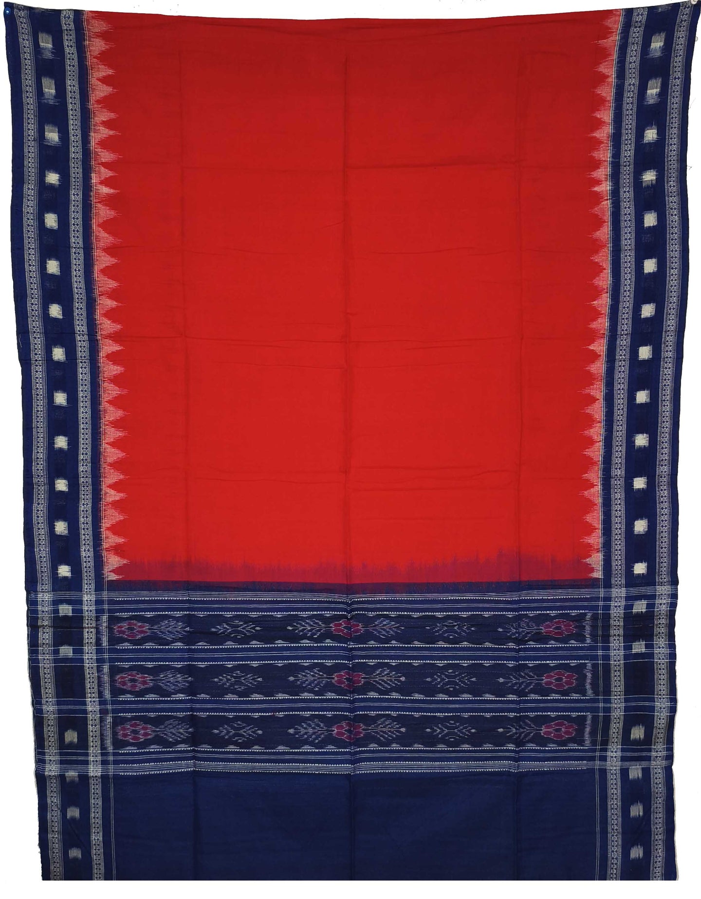 Blue Top With Red Pant & Chunri Pasapalli Dress Set