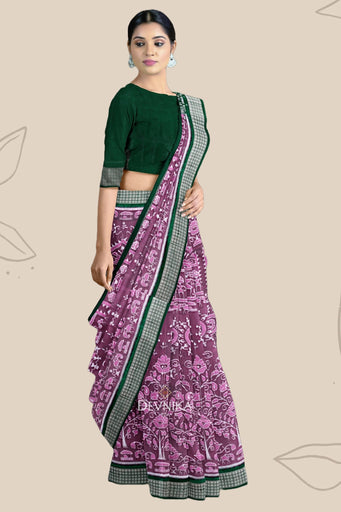 Lavender Blue Teracota Bandha Saree