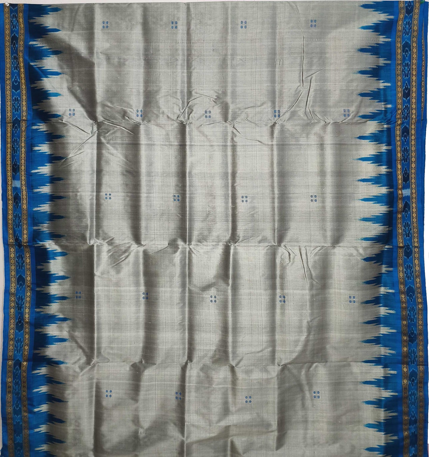 Silver Big Temple Border Khandua Pata Saree