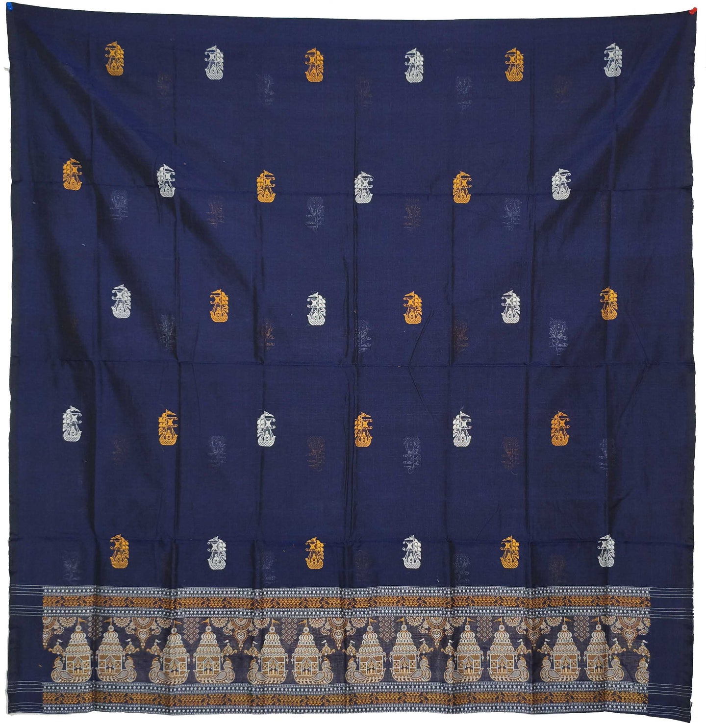 Blue With Yellow Pant & Chunri Bomkai Dress Set