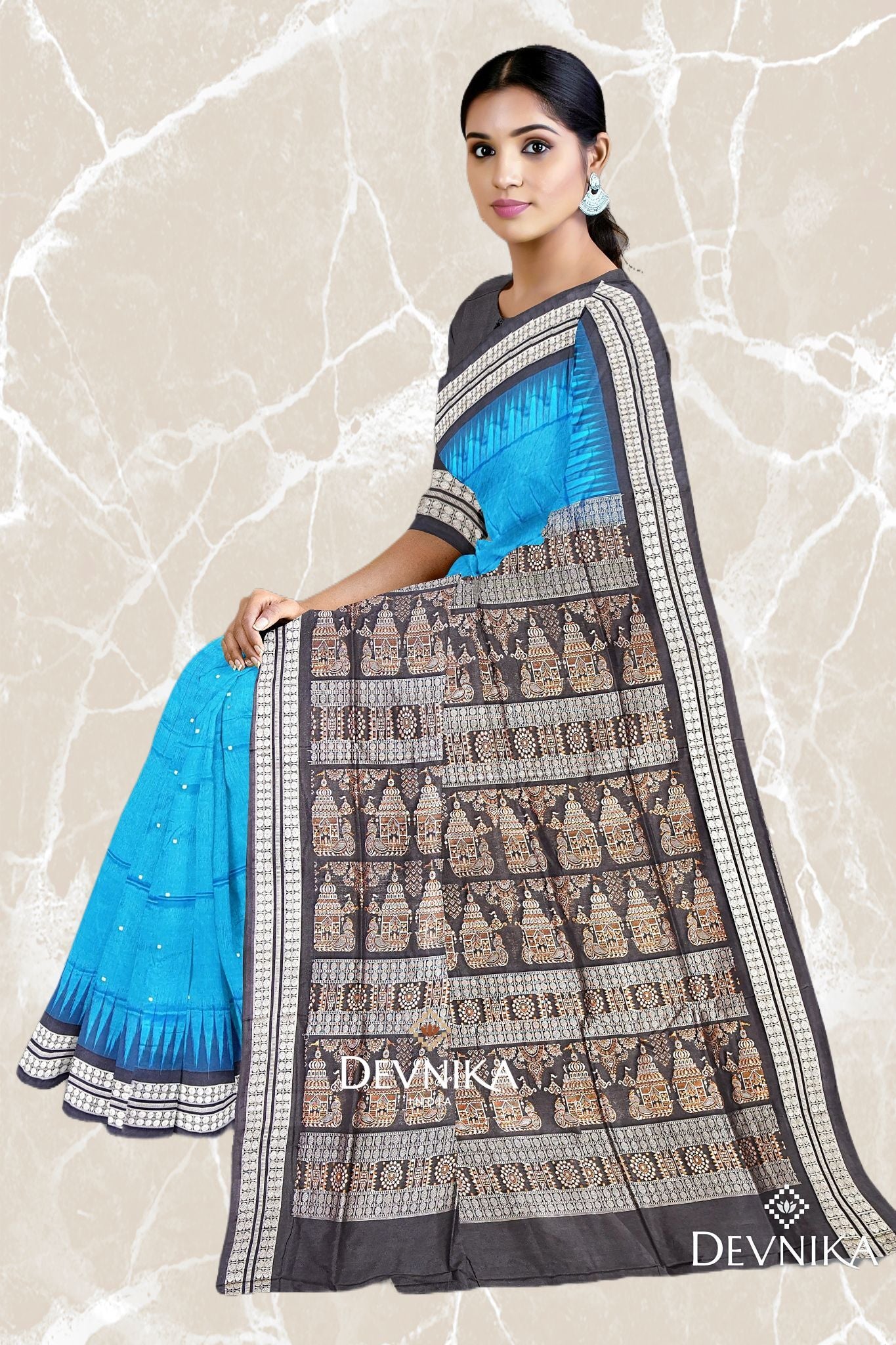 Royal Blue Bomkai Butti Saree