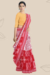 White Red Body Bandha Handloom Cotton Saree | Odisha Handloom | Devnika