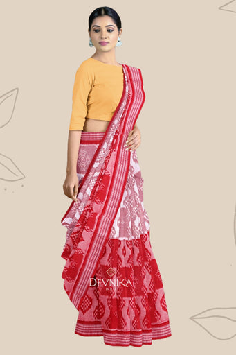 White Red Body Bandha Saree