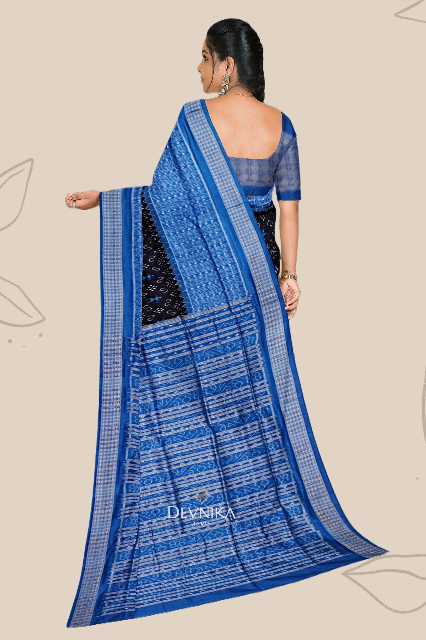 Black Bandha Sambalapuri Silk Saree