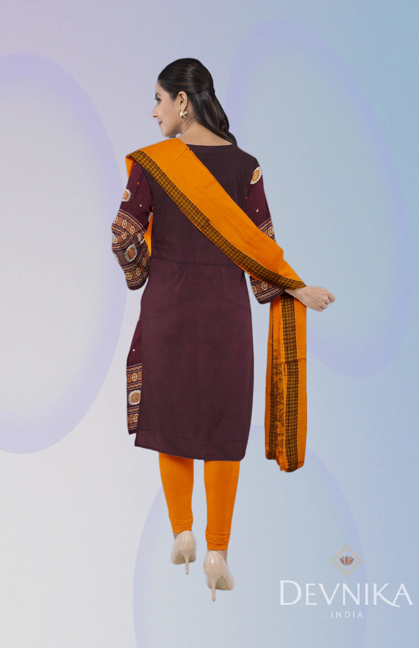 Deep Maroon Bomkai Dress Set