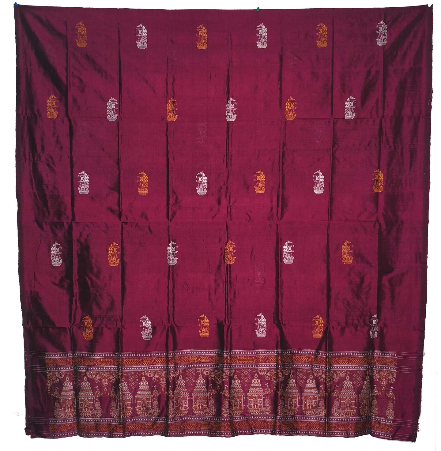 Deep magenta Bomkai Dress Set