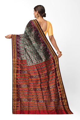 Grey Dhanpatri Khandua Pata Saree
