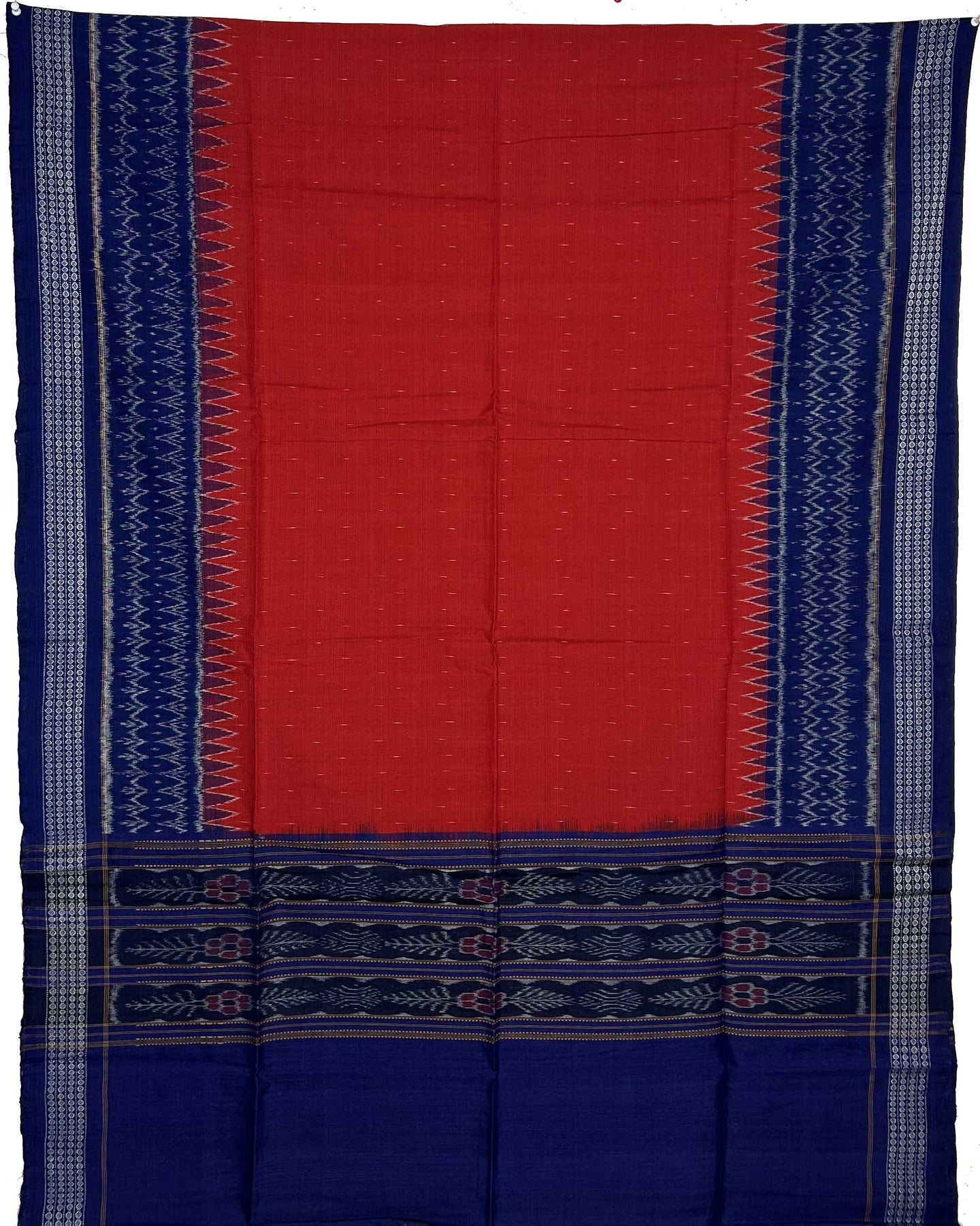 Blue Top With Red Pant & Chunri Body Bandha Dress Set