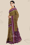 Light Olive Body Bandha Handloom Cotton Saree | Odisha Handloom | Devnika
