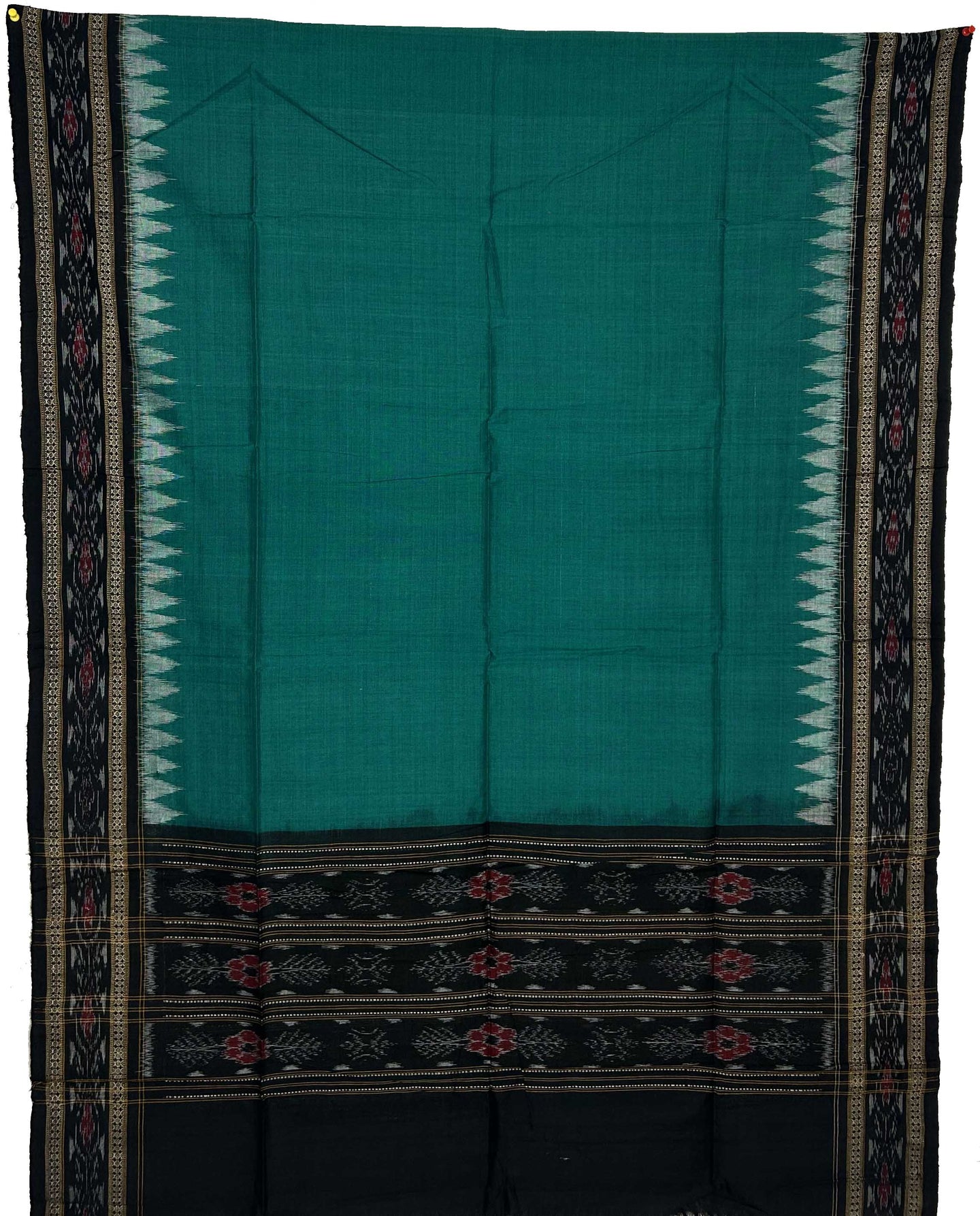 Green & Black Top With Black Pant & Green Chunri Pasapalli Dress Set