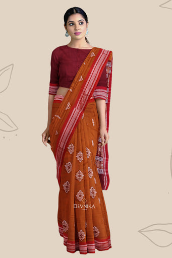 Bronze Bomkai Saree