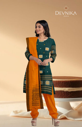 Deep Green Bomkai Dress Set