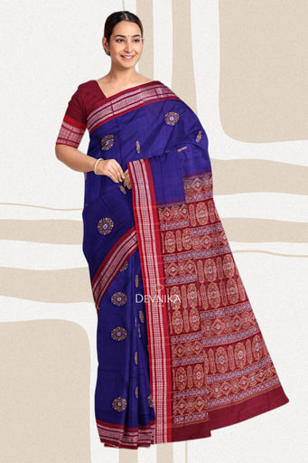 Navy Blue Bomkai Saree