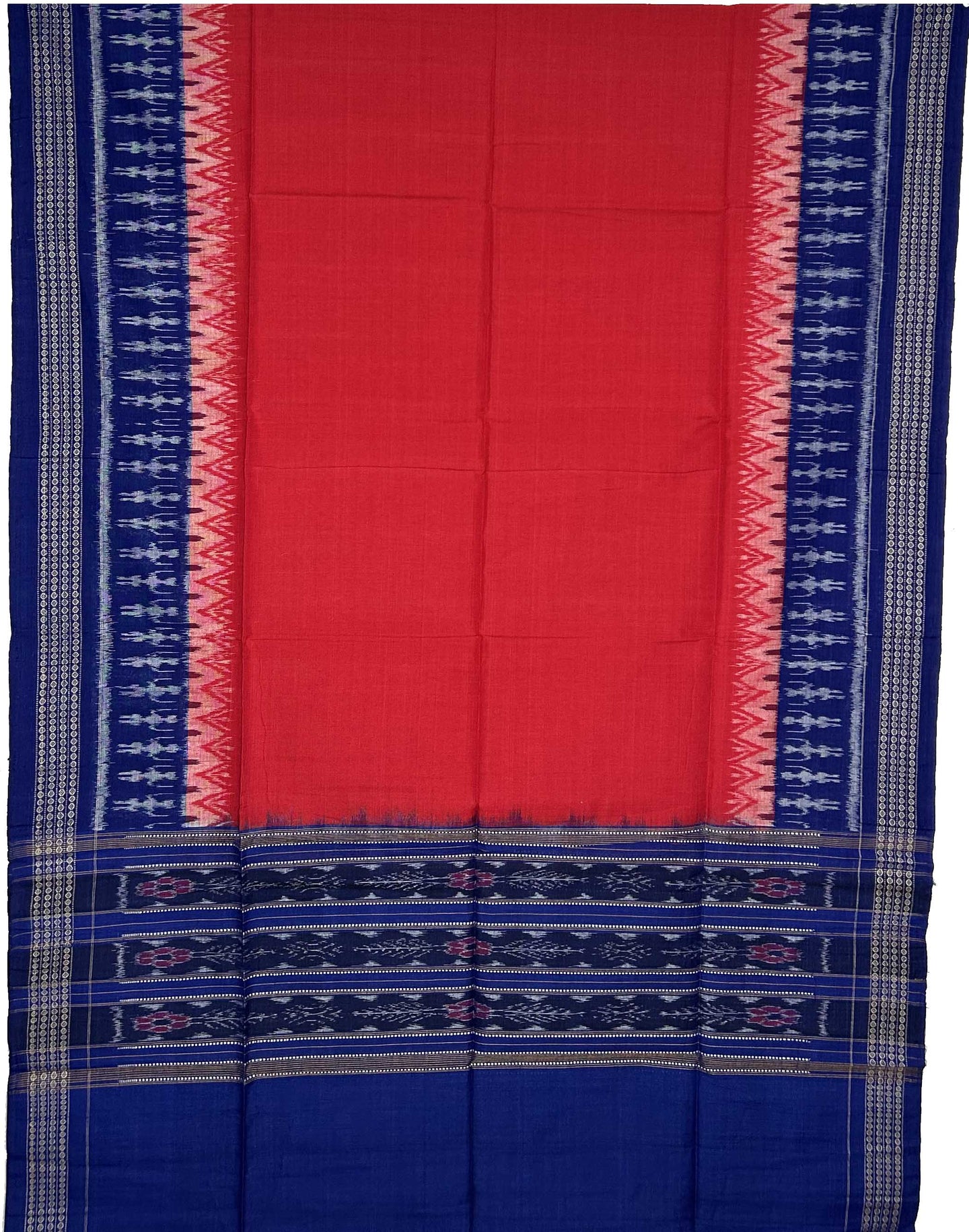 Blue Top With Red Pant & Chunri Body Bandha Dress Set