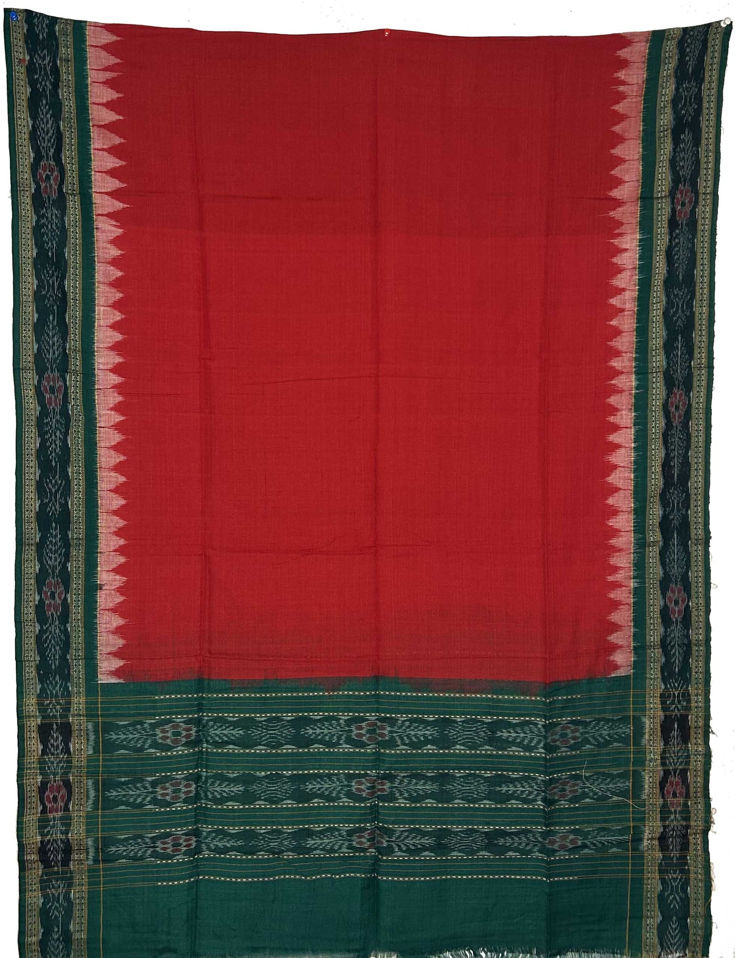 Green Top With Red Pant & Chunri Pasapalli Dress Set