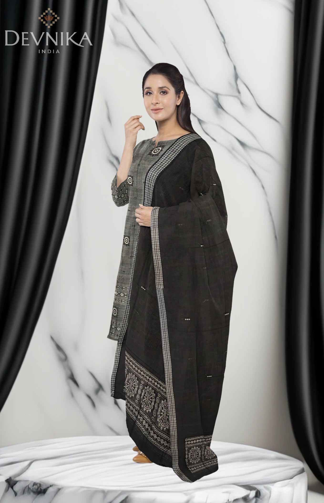 Grey Bomkai Dress Set