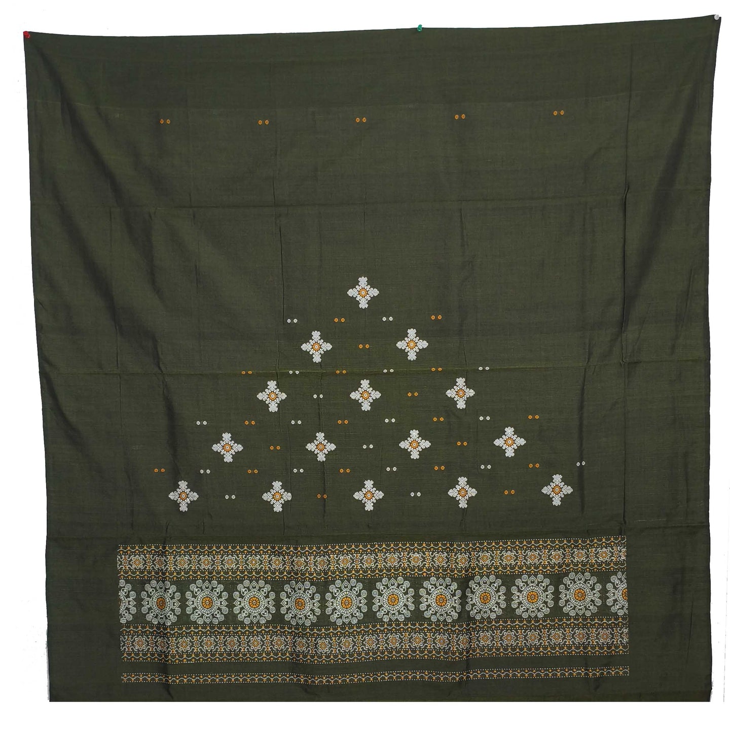 Olive Green Bomkai Dress Set