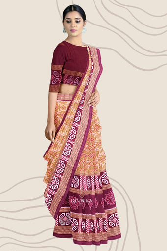 Dark Mustard Bandha Pasapalli Saree