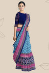 Cyan Pasapalli Handloom Cotton Saree | Odisha Handloom | Devnika