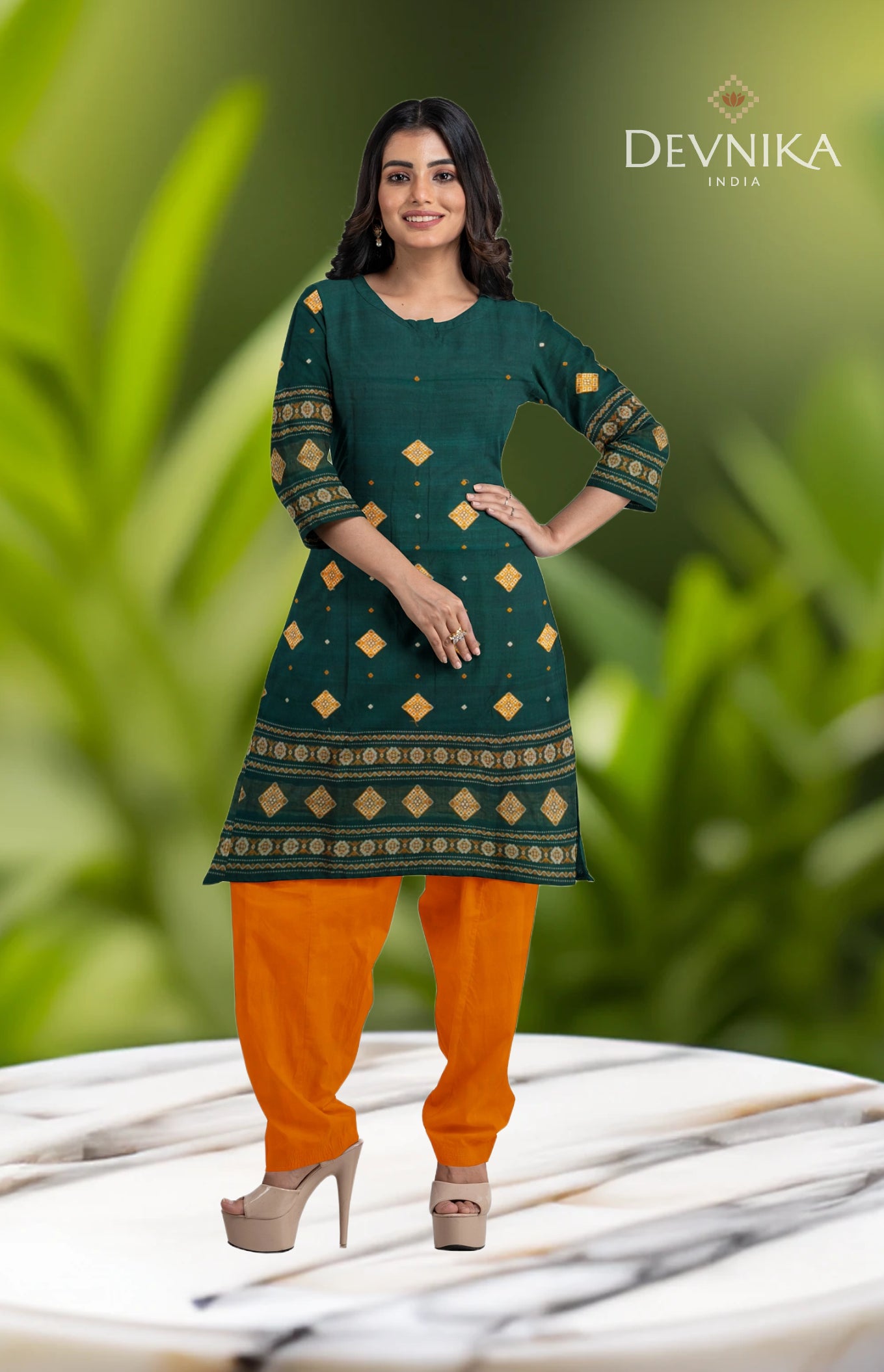 Green Bomkai Dress Set