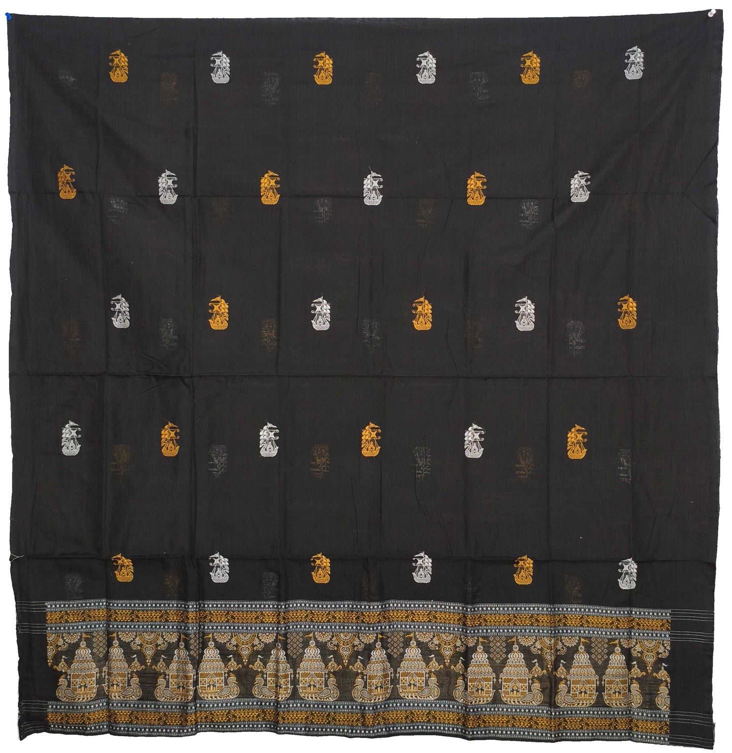 Black With Yellow Pant & Chunri Bomkai Dress Set