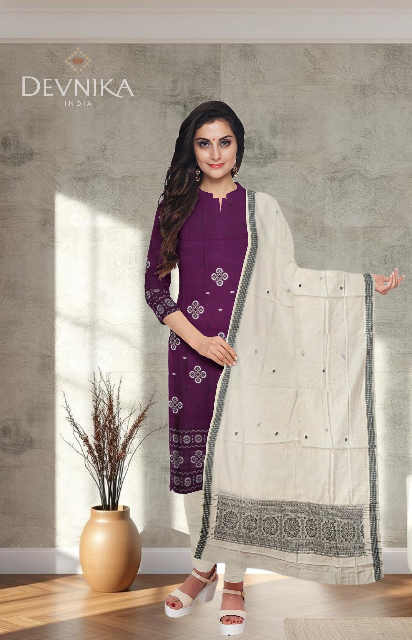 Purple Bomkai Dress Set