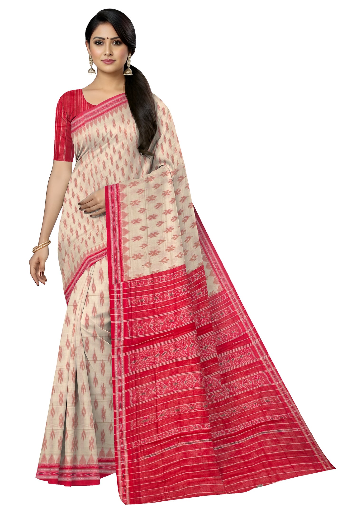 Chandan Mania Bandha Traditional Katiki Saree | Odisha Handloom GI Tagged | Devnika