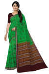 Parrot Green Bomkai Sambalapuri Saree