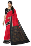 Red Double Temple Border Bandha Saree