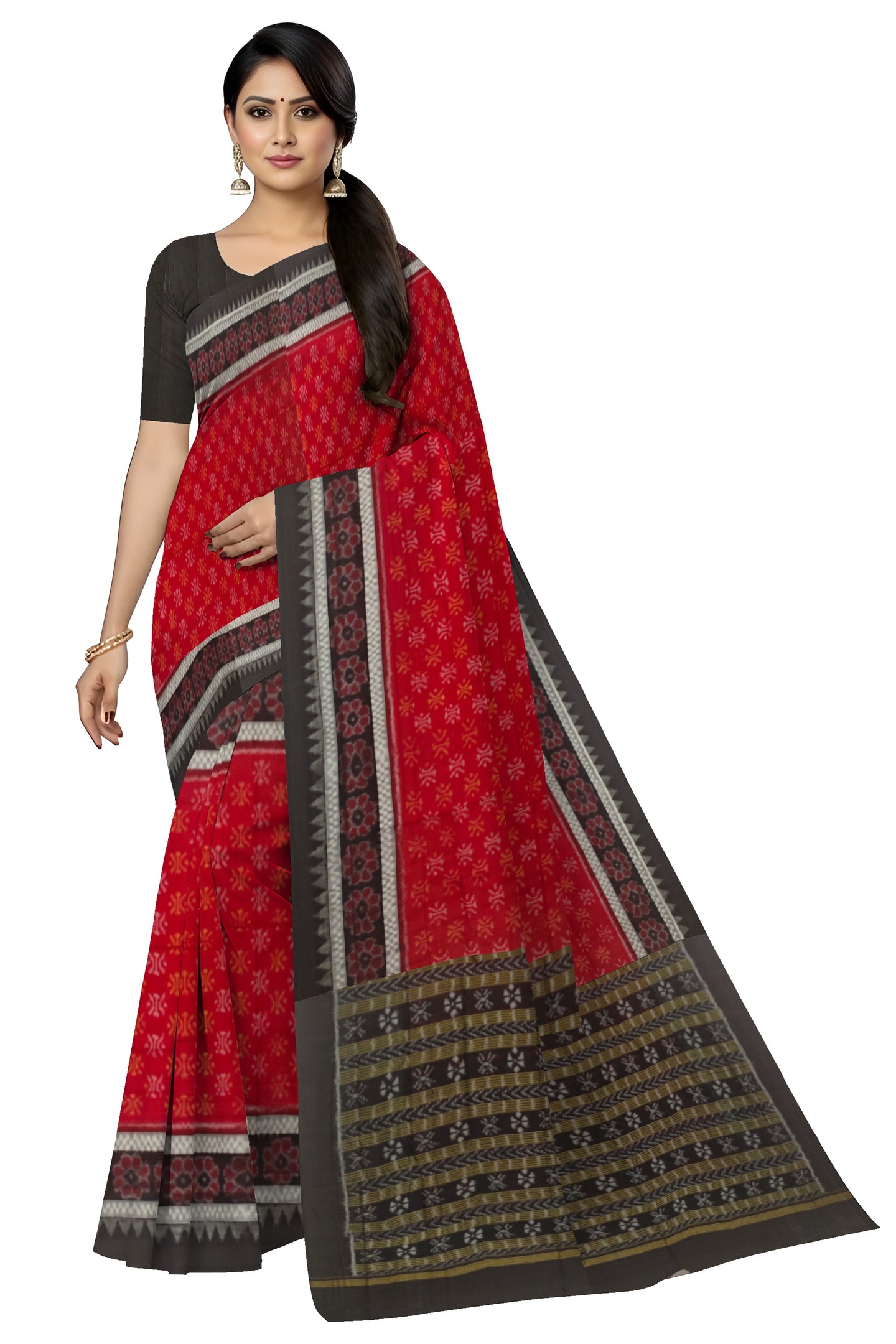 Red Body Bandha Saree
