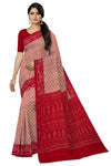 Cross Red Teracota Bandha Saree