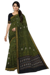 Olive Green Bomkai Butti Sambalapuri Saree | Odisha Handloom GI Tagged | Devnika