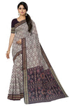 White & Coffee Traditional Body Bandha Saree | Odisha Handloom GI Tagged | Devnika