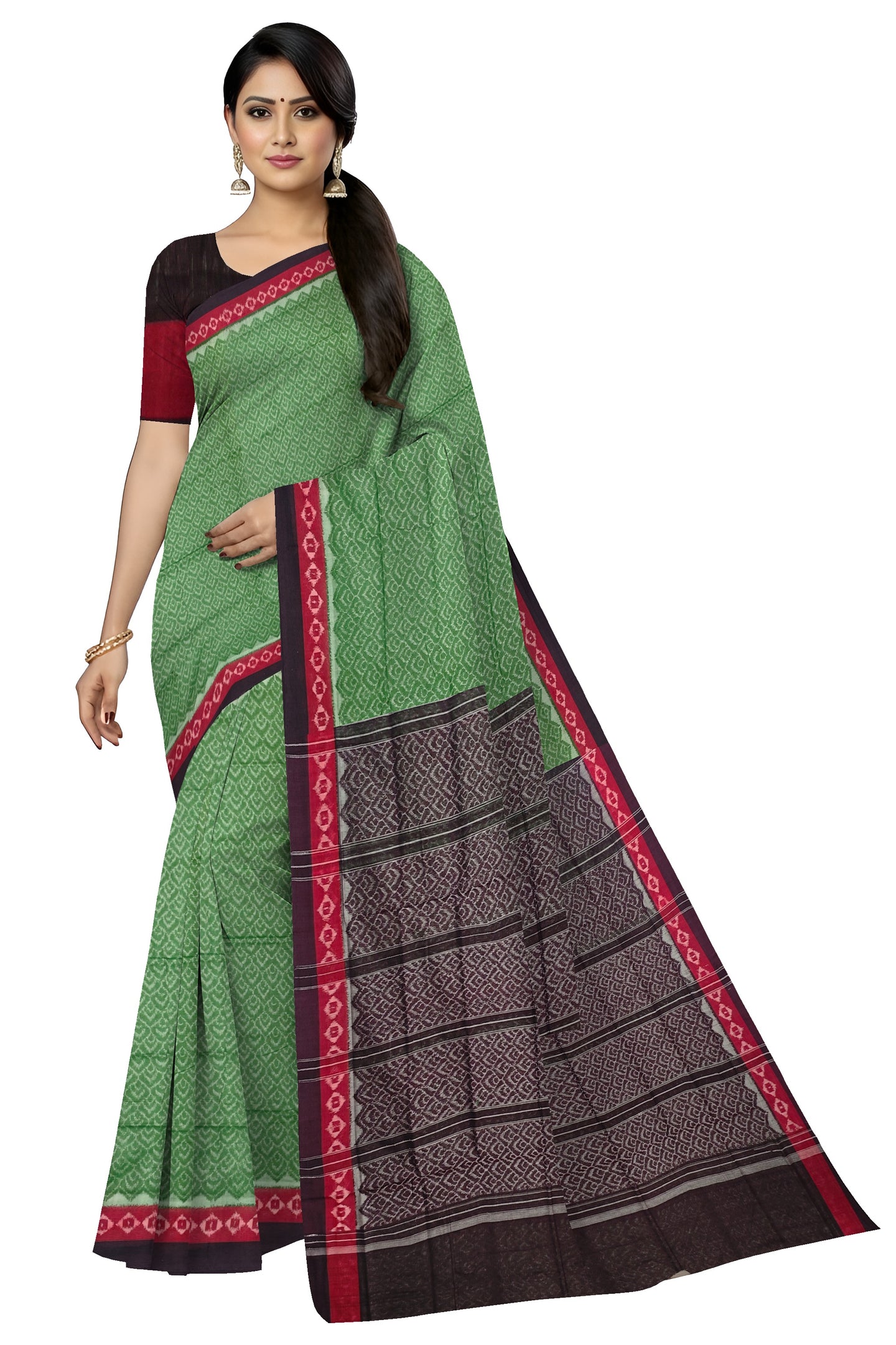 Olive Green Body Bandha Saree