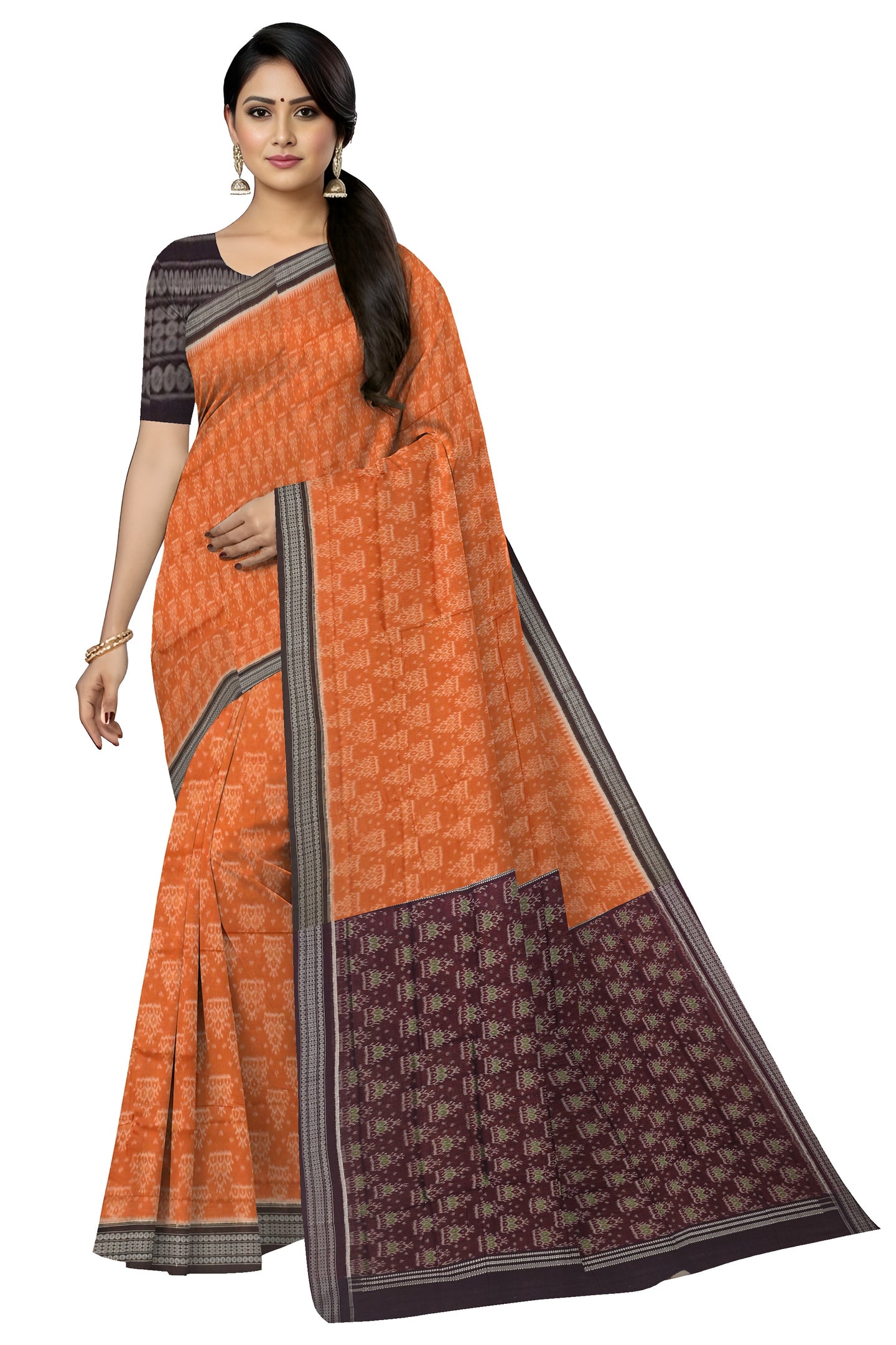 Brown Body Bandha Saree