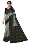 Pista Green Temple Border Bandha Saree | Odisha Handloom GI Tagged | Devnika