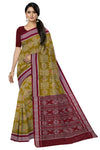 Olive Green Body Bandha Saree | Odisha Handloom GI Tagged | Devnika
