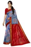 Periwinkle Blue Body Bandha Half Tissue Pata Saree | Odisha Handloom GI Tagged | Devnika