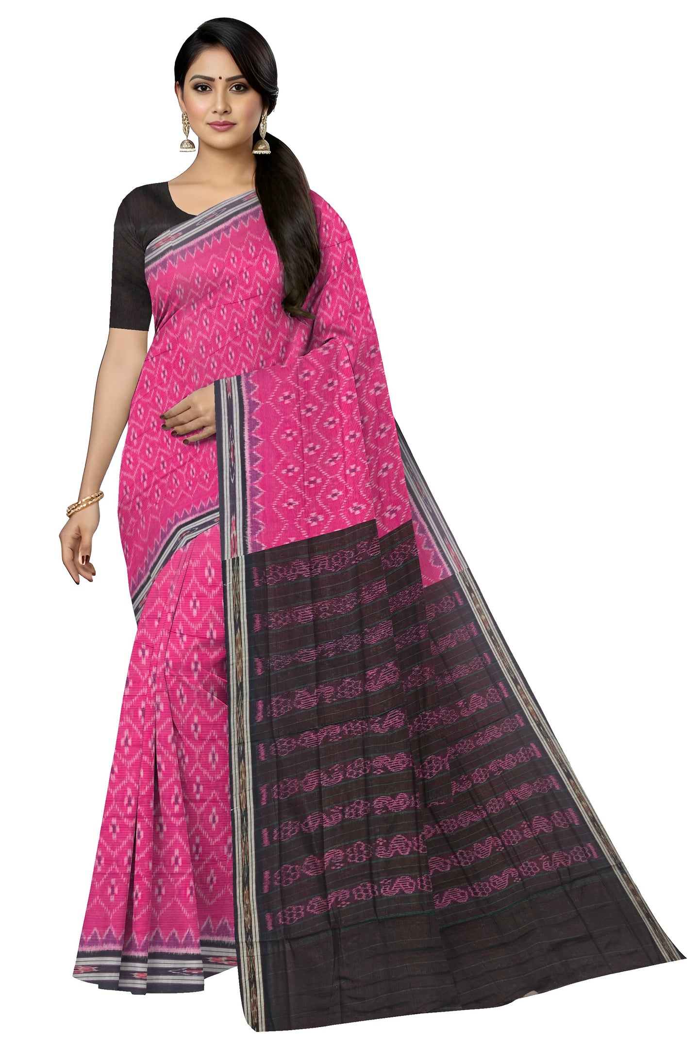 Onion Pink Mania Bandha Traditional Katiki Saree | Odisha Handloom GI Tagged | Devnika