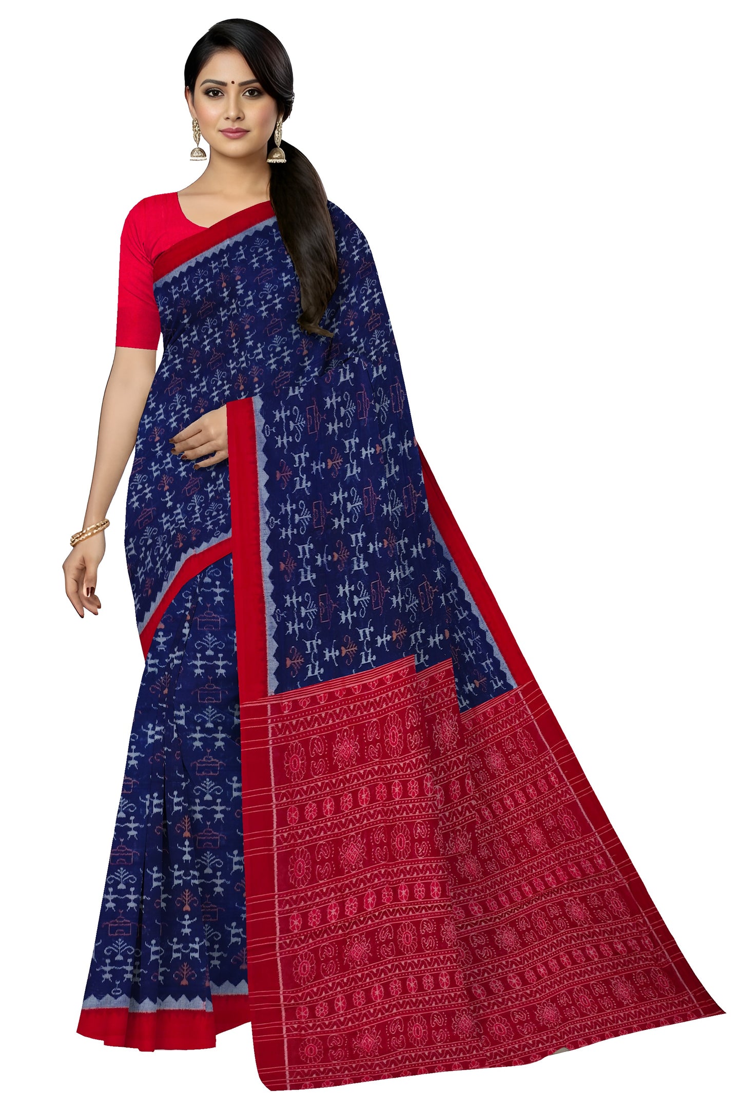 Blue Teracota Bandha Saree