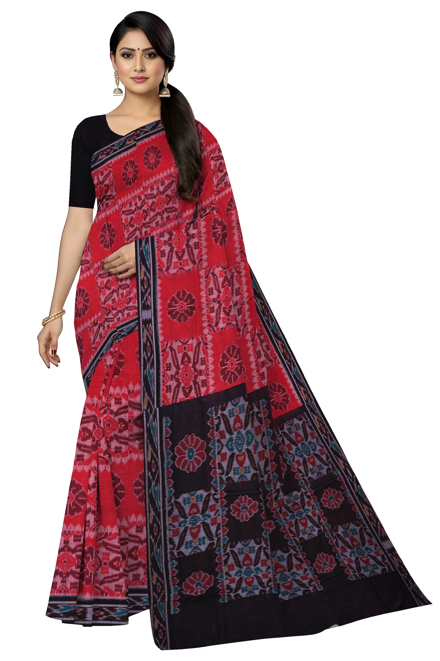 Red Mania Bandha Traditional Katiki Saree