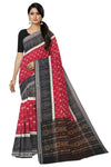Maroon And White Mania Bandha Traditional Katiki Saree | Odisha Handloom GI Tagged | Devnika