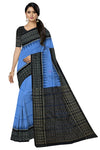 Blue Temple Border Bandha Saree | Odisha Handloom GI Tagged | Devnika