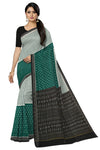 Green White Half Half Body Bandha Saree