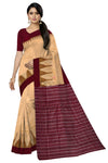 Peach Big Temple Boarder | Odisha Handloom GI Tagged | Devnika